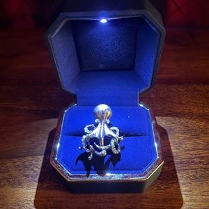 Brass Octopus Adjustable Ring